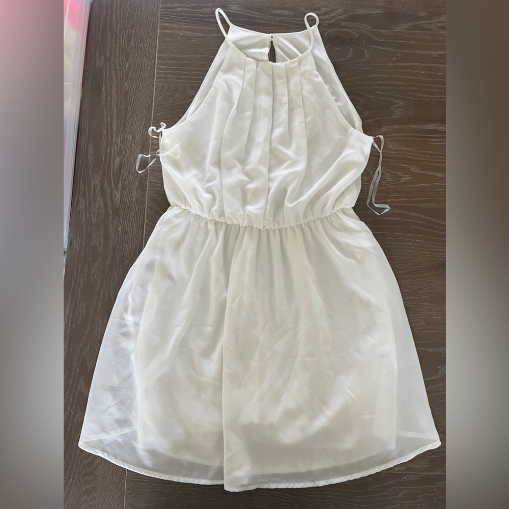Windsor High Neck Chiffon White Dress
